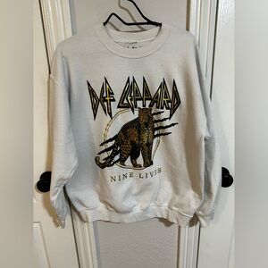 Def Leppard Nine Lives Sweatshirt | Leopard Graphic | Size M | Vintage Style
